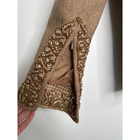 Eccoci Wool Silk Cashmere dressy Jacket with Embroidered Trim fall winter Size 0 - Picture 8 of 16